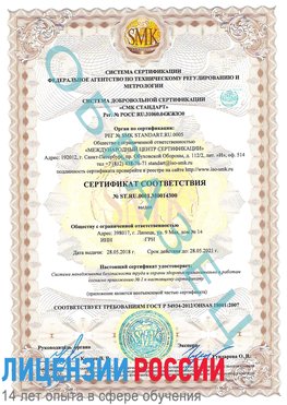 Образец сертификата соответствия Мончегорск Сертификат OHSAS 18001